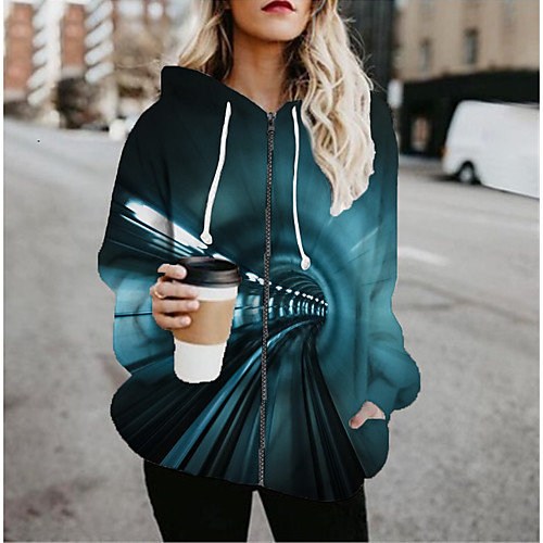 

Women's Jackets 3D Print Print Casual Fall Jacket Regular Daily Long Sleeve Air Layer Fabric Coat Tops Green