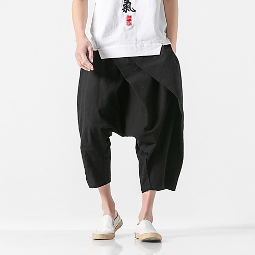 

Men's Casual / Sporty Athleisure Breathable Outdoor Sports Sport Daily Pants Trousers Pants Plain Calf-Length Drawstring Pocket ArmyGreen Black Navy Blue