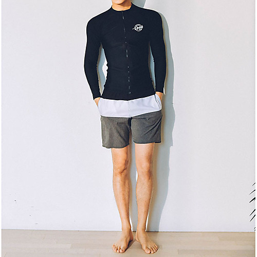 

Men's Rash Guard Dive Skin Suit Spandex Swimwear Quick Dry Breathable Long Sleeve 2 Piece Front Zip - Swimming Surfing Water Sports Patchwork Autumn / Fall Spring Summer