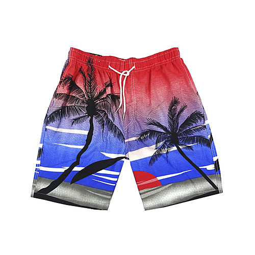 

Men's Swim Shorts Swim Trunks Bottoms Breathable Quick Dry Drawstring - Swimming Diving Surfing Floral / Botanical Tie Dye Autumn / Fall Spring Summer / Micro-elastic