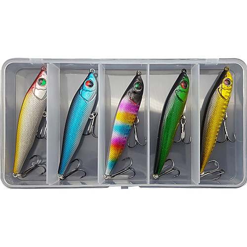 

5 pcs Lure kit Fishing Lures Pencil lifelike 3D Eyes Sinking Bass Trout Pike Sea Fishing Lure Fishing Freshwater and Saltwater