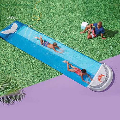 

Water Slide Giant Double Splash Sprint Surfboard Outdoor Grass Beach Park Inflatable Children Toys
