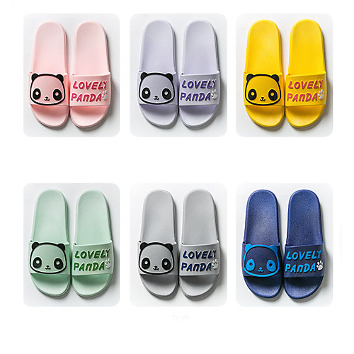 

summer home bathroom non-slip tuoxie bathing couple take off shoes male cute cartoon panda sandals and slippers female