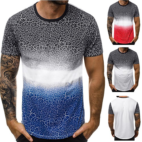 

Men's Short Sleeve Sweatshirt Running Shirt Tee Tshirt Top Casual Athleisure Summer Breathable Soft Sweat Out Fitness Gym Workout Running Jogging Exercise Sportswear Color Gradient Red Blue Gray