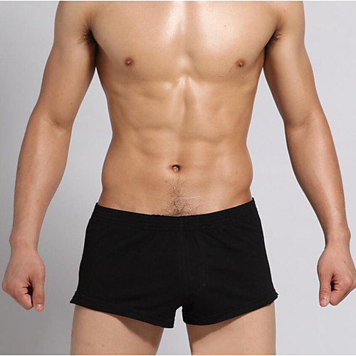 

Men's 1 PC Basic Boxers Underwear - Normal Mid Waist Light Blue Black Red S M L