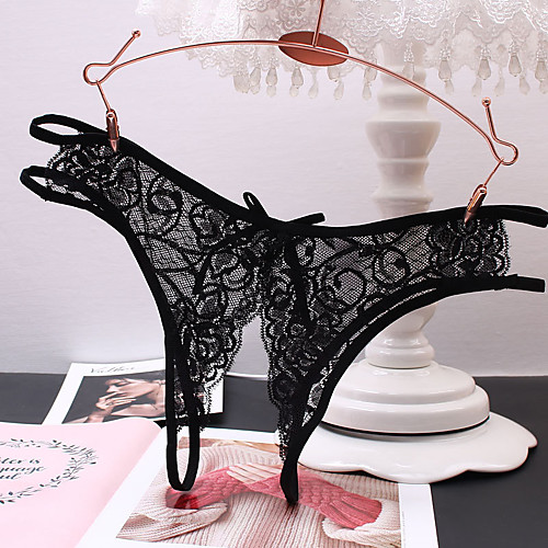 

Women's 1 PC Mesh G-strings & Thongs Panties Low Waist White Black Purple One-Size