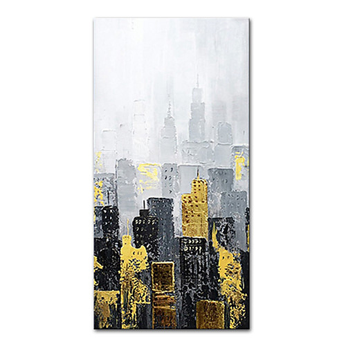 

Mintura Large Size Hand Painted City Landscape Oil Painting On Canvas Modern Abstract Art Wall Picture For Home Decoration (Rolled Canvas without Frame)