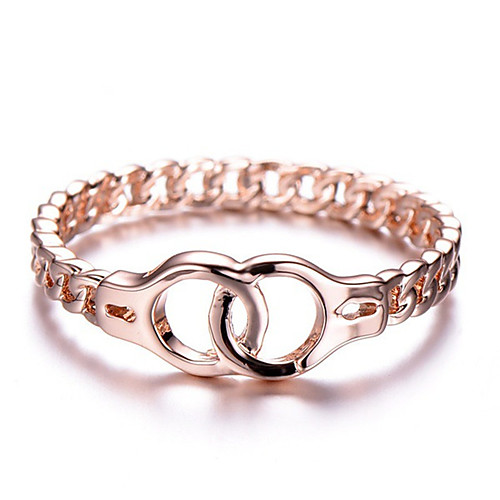 

women's handcuffs simple ring platinum-plated female jewelry