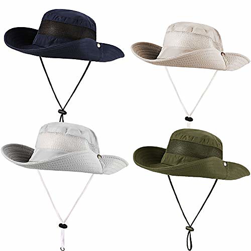 

4 pieces mesh boonie hat for men women breathable boonie hat mesh fishing cap for outdoor hiking camping gardening beach kayaking boating