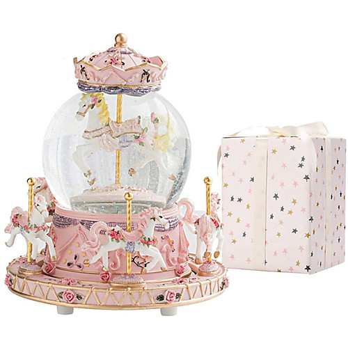 

Music Box Carousel Music Box 1 pcs Gift Music & Light Color Changing Resin For Kid's Adults' Boys and Girls