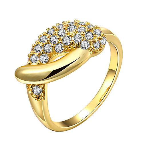 

Ring Cubic Zirconia Geometrical Rose Gold Gold Gold Plated Flower Fashion 1pc 7 8 / Women's