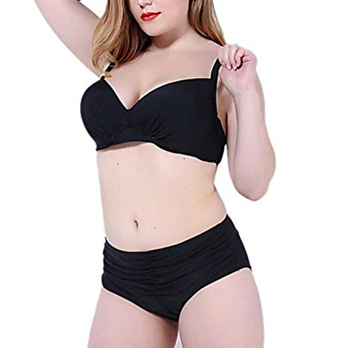 

nwfashion women's plus size black bra push up bikini swimsuits swimwear beach