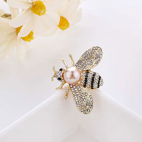 

diamond-encrusted bee brooch cartoon insect pearl brooch clothing corsage accessories silk scarf buckle dual-use