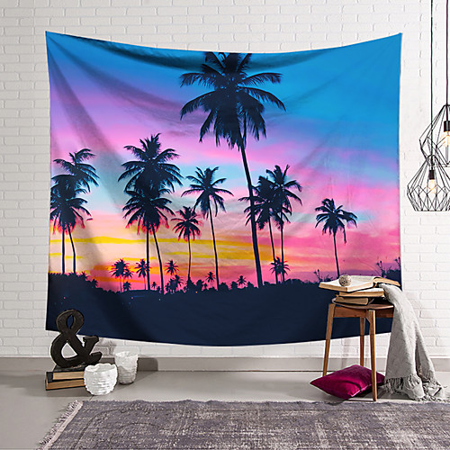 

Wall Tapestry Art Decor Blanket Curtain Hanging Home Bedroom Living Room Decoration Polyester Sunset Coconut