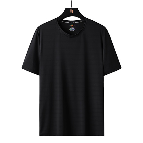 

Men's Hiking Tee shirt Short Sleeve Crew Neck Tee Tshirt Outdoor Ultra Light (UL) Quick Dry Breathable Comfortable Summer Nylon Solid Color Black Light Red Blue Fishing Beach Camping / Hiking / Caving