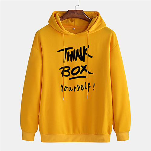 

Men's Pullover Hoodie Sweatshirt Graphic Prints Letter 3D Sports & Outdoor Daily Sports Hot Stamping Basic Casual Hoodies Sweatshirts White Purple Yellow