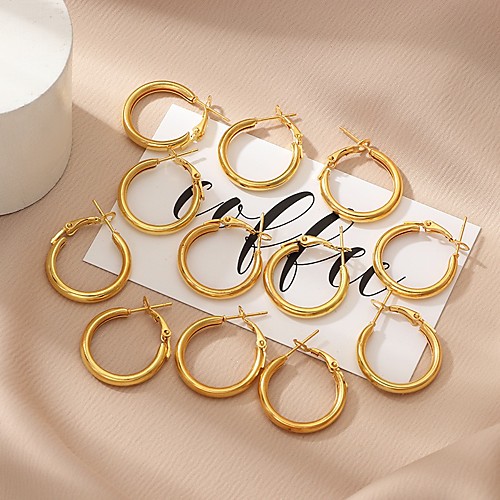 

Women's Earrings Set Classic Fashion Classic Earrings Jewelry Gold For Festival 6 Pairs