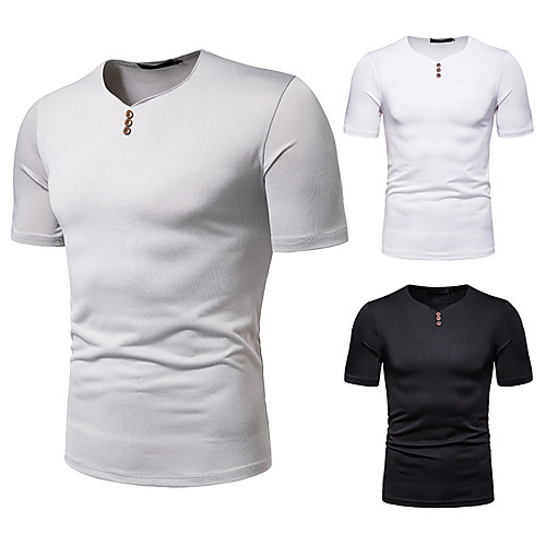 

Men's T shirt Hiking Tee shirt Short Sleeve Tee Tshirt Top Outdoor Lightweight Breathable Quick Dry Sweat wicking Autumn / Fall Spring Light Gray White Black Hunting Fishing Climbing