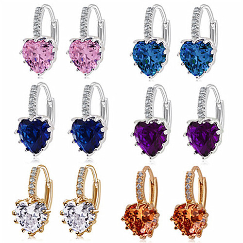 

fashion earrings aaa zircon earrings peach heart multicolor jewelry