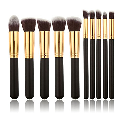 

10pcs makeup brush set (blackgold)