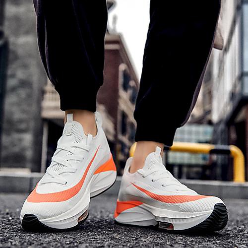 

Unisex Trainers Athletic Shoes Sporty Look Sporty Athletic Outdoor Running Shoes Basketball Shoes Tissage Volant Breathable Non-slipping Height-increasing Booties / Ankle Boots White / Yellow Black