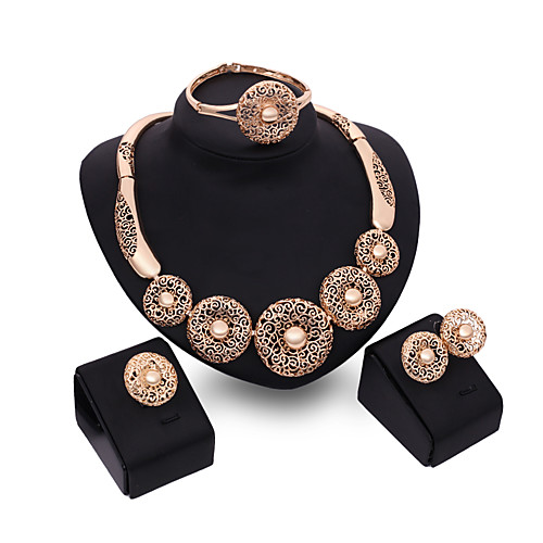 

Women's Jewelry Set Bridal Jewelry Sets Cut Out Precious Fashion Gold Plated Earrings Jewelry Gold For Christmas Wedding Party Evening Gift Formal 1 set