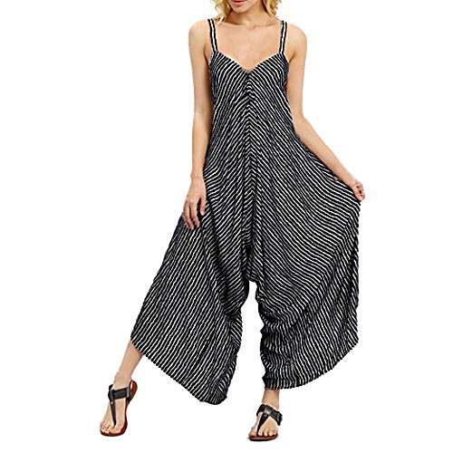 

hot sale!loose jumpsuits,fashion strappy v neck bandage sleeveless playsuit clubwear (black, xs)