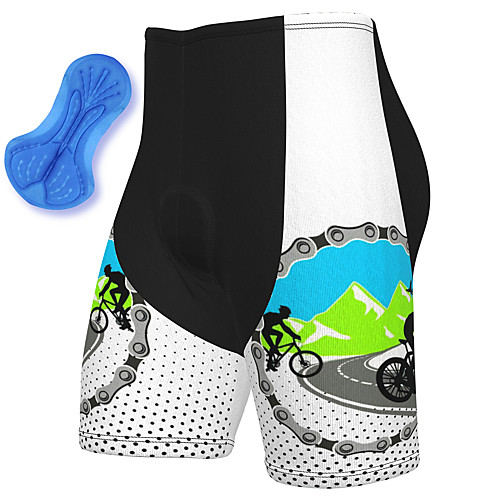 

21Grams Men's Cycling Shorts Spandex Bike Padded Shorts / Chamois Breathable Quick Dry Sports White Mountain Bike MTB Road Bike Cycling Clothing Apparel Bike Wear / Athleisure