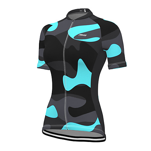 

21Grams Women's Short Sleeve Cycling Jersey Nylon Navy Patchwork Camo / Camouflage Bike Jersey Top Mountain Bike MTB Road Bike Cycling Quick Dry Breathable Sports Clothing Apparel / Micro-elastic