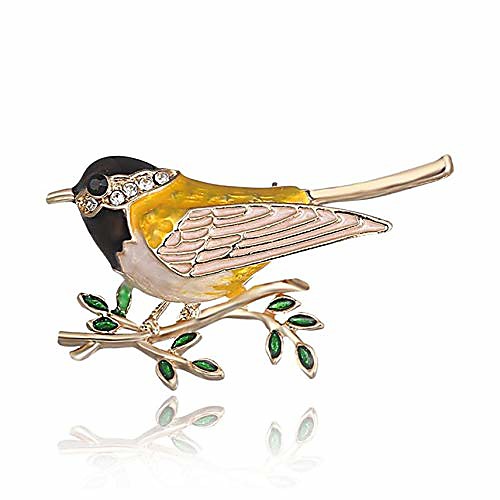 

lkeep rhinestone little bird tree branch pins brooches for men women suits dress banquet brooch gift,black head