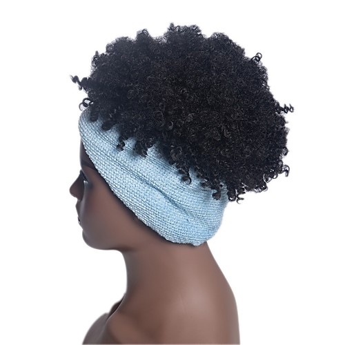 

new fashion african small roll turban wig high temperature silk chemical fiber fluffy ladies silk scarf wig headgear