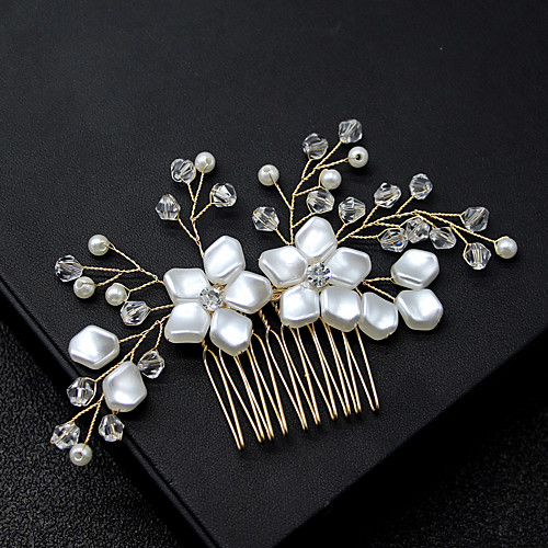 

Wedding Bridal Copper wire Hair Combs / Headdress / Headpiece with Imitation Pearl / Flower / Metal 1 PC Wedding / Party / Evening Headpiece