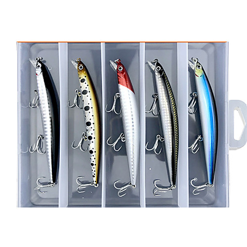 

5 pcs Lure kit Fishing Lures Minnow lifelike 3D Eyes Floating Bass Trout Pike Sea Fishing Lure Fishing Freshwater and Saltwater