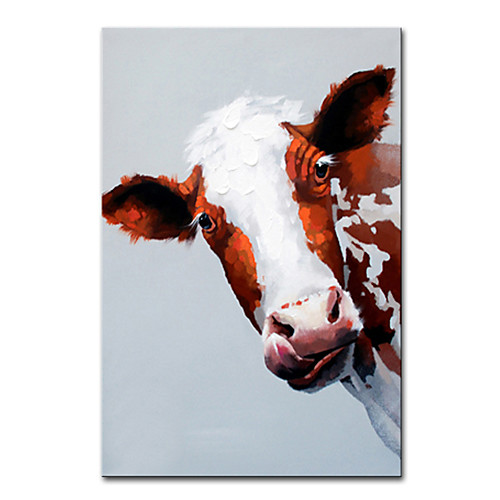

Mintura Large Size Hand Painted Abstract Cow Animal Oil Painting on Canvas Modern Wall Art Pictures For Home Decoration (Rolled Canvas without Frame)
