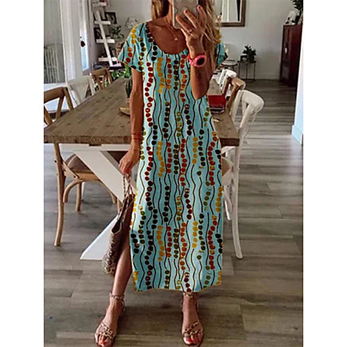 

2021 amazon independent station wish european and american women's summer new loose large size printed dress