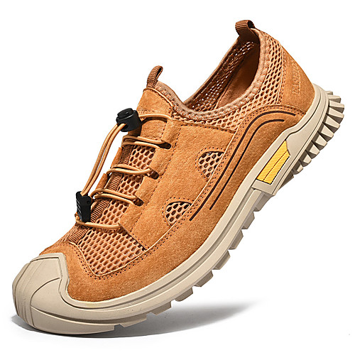 

Men's Sandals Leather Shoes Flat Sandals Sporty Casual Beach Daily Outdoor Walking Shoes Trail Running Shoes Nappa Leather Synthetics Breathable Handmade Non-slipping Booties / Ankle Boots Almond