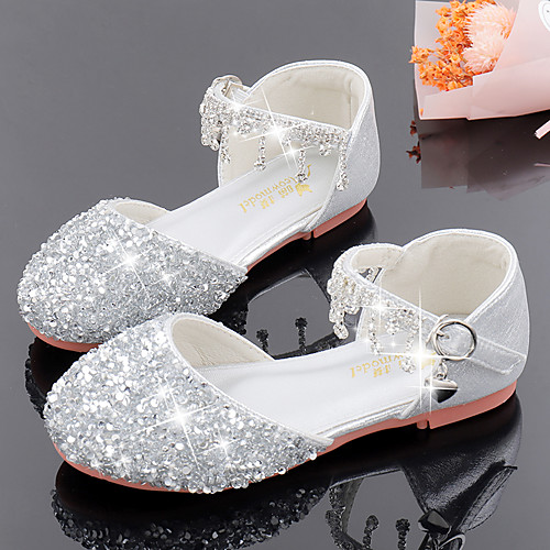 

Girls' Flats Flower Girl Shoes Princess Shoes School Shoes Rubber PU Little Kids(4-7ys) Big Kids(7years ) Daily Party & Evening Walking Shoes Rhinestone Sparkling Glitter Buckle Pink Silver Spring