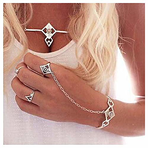 

olbye crystal finger ring bracelet boho silver slave bracelet hand chain personalize everyday bracelet body jewelry for women and teen girls