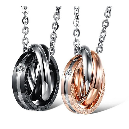 

Couple's Cubic Zirconia Pendant Necklace Classic Flower Romantic Titanium Steel Rose Gold Silver 455 cm Necklace Jewelry 1pc For Anniversary Gift Birthday Party Festival