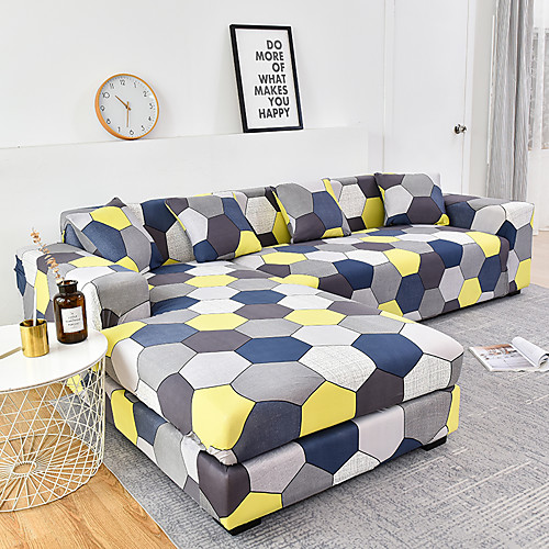 

1 Pc Geometric Colourful Hexagon Sofa Cover Elastic Sofa Cover To Living Room Pet Sofa Dust Cover Recliner Sofa Cover