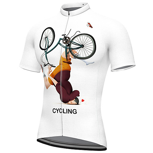 

21Grams Men's Short Sleeve Cycling Jersey Spandex White Bike Top Mountain Bike MTB Road Bike Cycling Breathable Quick Dry Sports Clothing Apparel / Athleisure