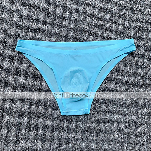 

Men's 1 Piece Basic Briefs Underwear Low Waist Light Blue White Black S M L