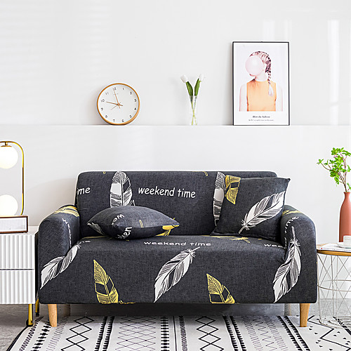 

Sofa Cover Furniture Protector Soft Stretch Spandex Fabric Gray Feather