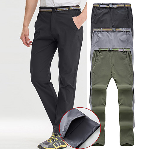 

Men's Hiking Pants Trousers Solid Color Summer Outdoor Quick Dry Breathable Stretchy Sweat wicking Bottoms Black Army Green Light Grey Hunting Fishing Climbing S M L XL XXL / Wear Resistance