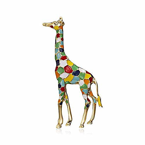 

bestchoice000 giraffe brooch pin, colorful enamel brooch pin for girls women lady animal brooch pin collar badge