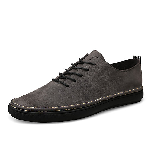 

Men's Sneakers Casual Classic Daily Office & Career Nappa Leather Breathable Non-slipping Wear Proof Black Gray Spring Summer