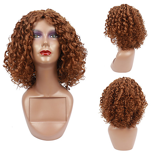 

Afro Kinky Curly Wigs for Women High temperature Synthetic Wigs Medium long hair Heat Resistant Fiber Free Cap