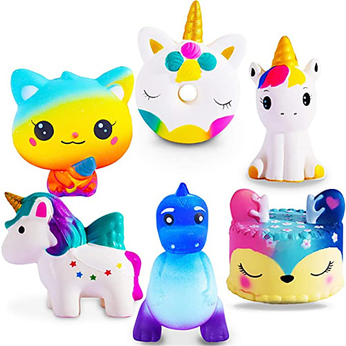 

Jumbo Squishies Slow Rising 6 Pack Squishies Animal Unicorn Squishy Toys Party Favors Goodies Bags Class Prize Cream Scented Kawaii Squishys Stress Relief Toys for Adults Kids