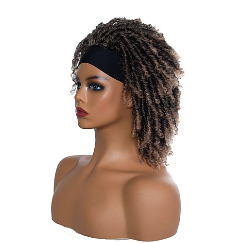 

foreign trade african small curly wig headgear african tube curved hollow curly small dirty braid wig chemical fiber headgear