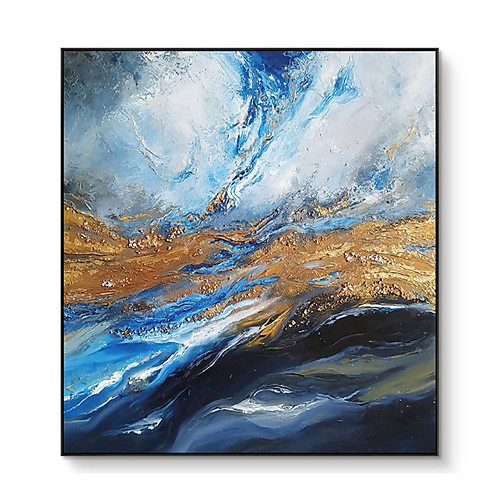 

100% Hand painted Blue Abstract Canvas Painting Modern Cuadros Home Living Room Decoration Canvas Handmade Wall Art Home Wall Art